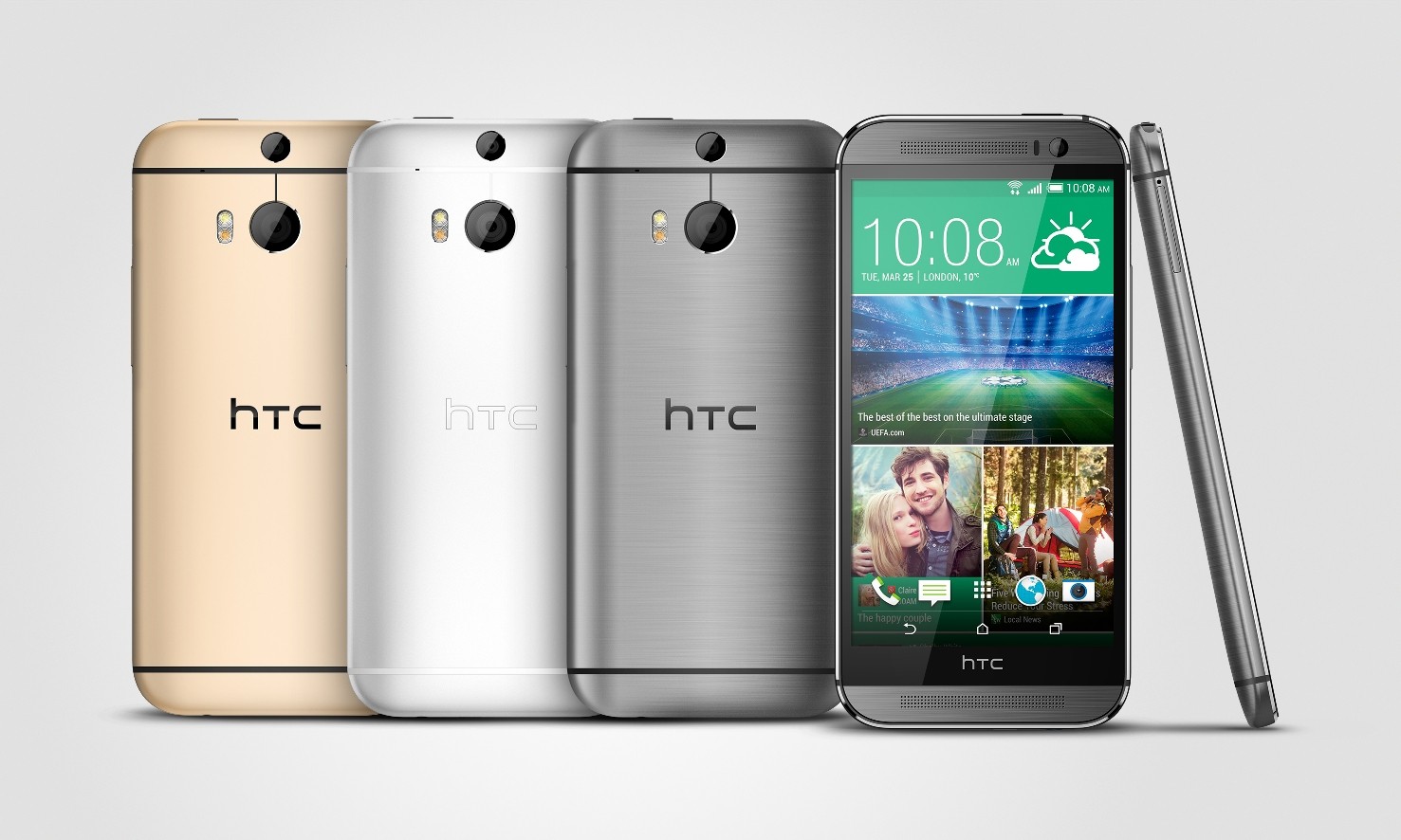 HTC One M8 - Gunmetal, Silver i Gold boja